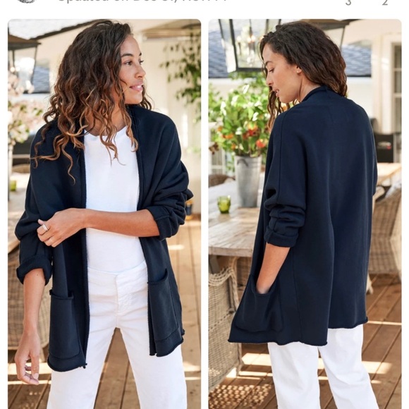 Frank & Eileen Barbara Beach Cardigan Triple Fleece British Royal Navy size M - Picture 7 of 12